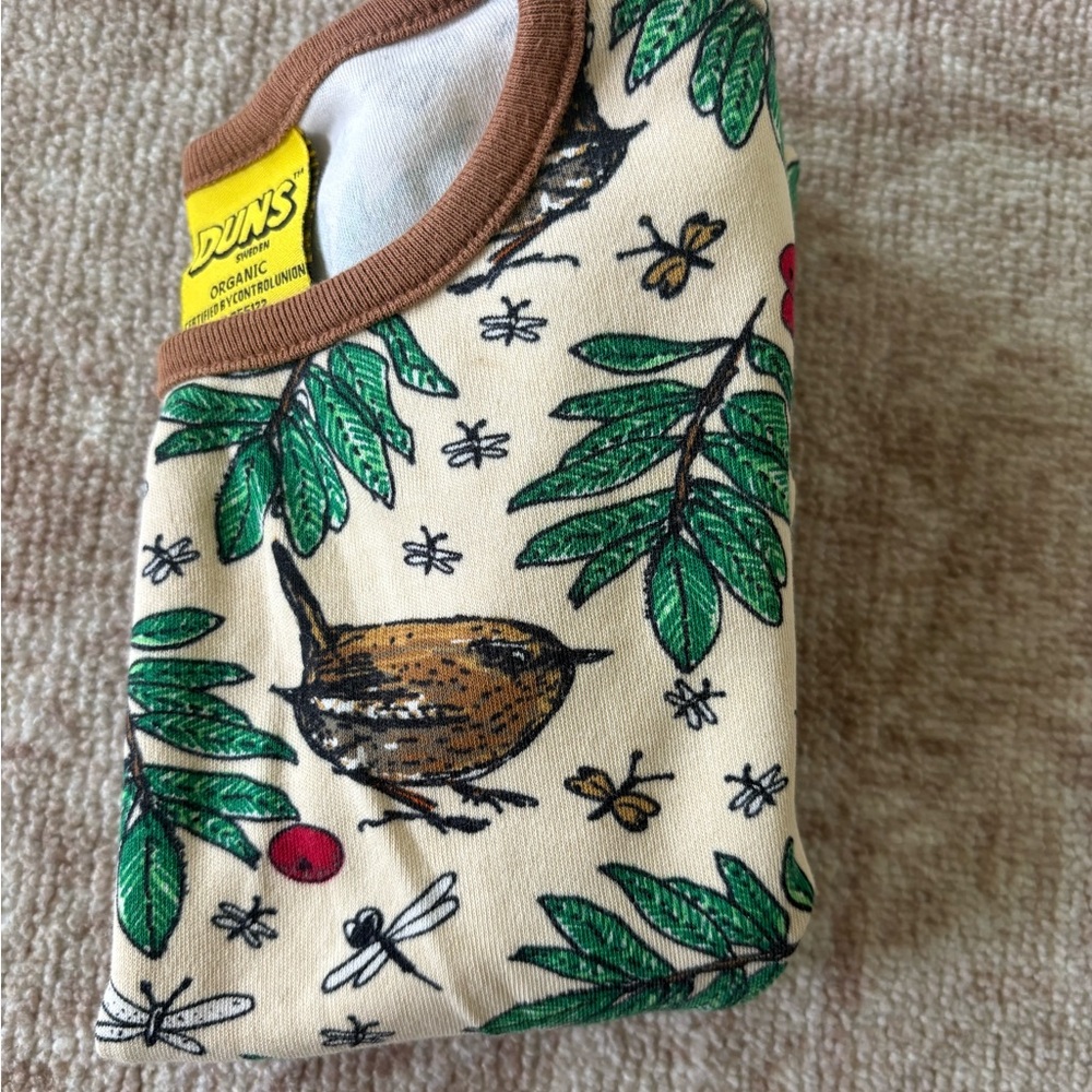 DUNS Sweden Spring Willow & Bird Print Organic Cotton T-Shirts - Picture 4 of 5
